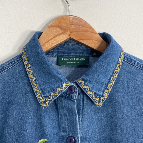 Vintage Lemon Grass Shirt Fall Scarecrow Pumpkins M/L - Picture 3 of 12